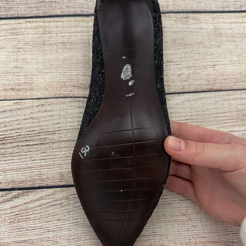 Cole Haan Glitter Black Heels - Picture 7 of 8